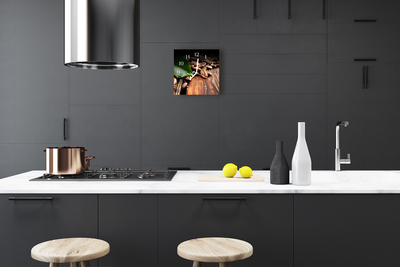 Horloge murale en verre Café en grains