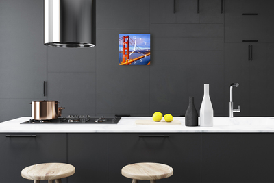 Horloge murale en verre Golden gate