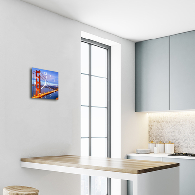 Horloge murale en verre Golden gate