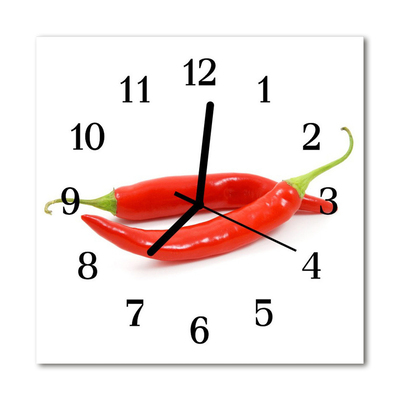 Horloge murale en verre Poivre chili