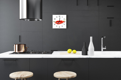 Horloge murale en verre Poivre chili