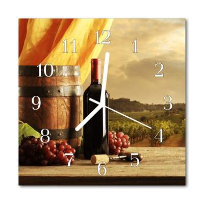 Horloge murale en verre Tonneau de vin