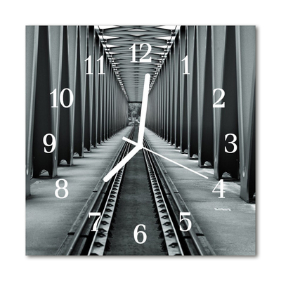 Horloge murale en verre Voies ferrées