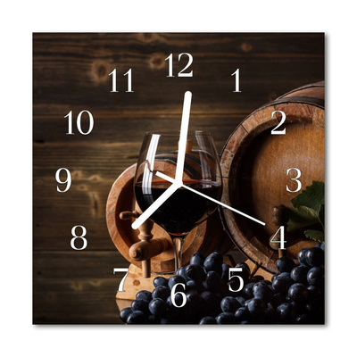Horloge murale en verre Tonneau de vin