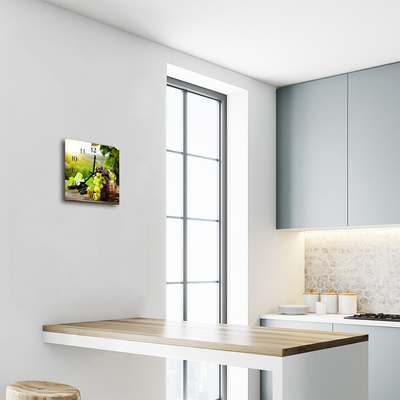 Horloge murale en verre Vin de raisin