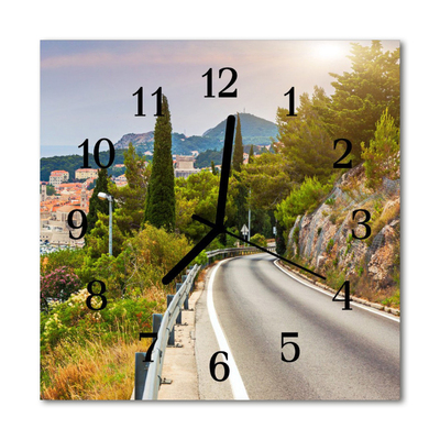 Horloge murale en verre Chemin nature