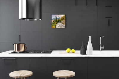Horloge murale en verre Chemin nature