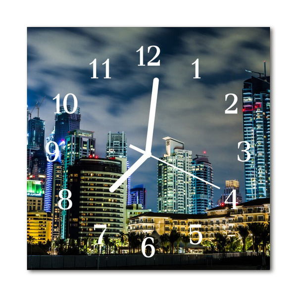 Horloge murale en verre Nuit de la ville