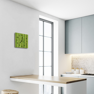 Horloge murale en verre Bambou