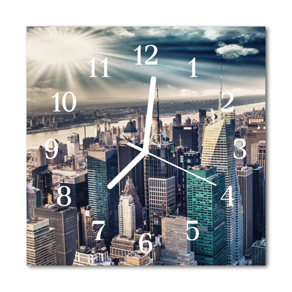 Horloge murale en verre Ville
