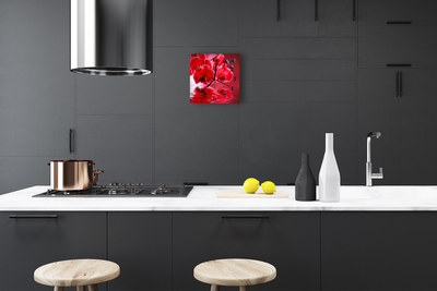 Horloge murale en verre Orchidée