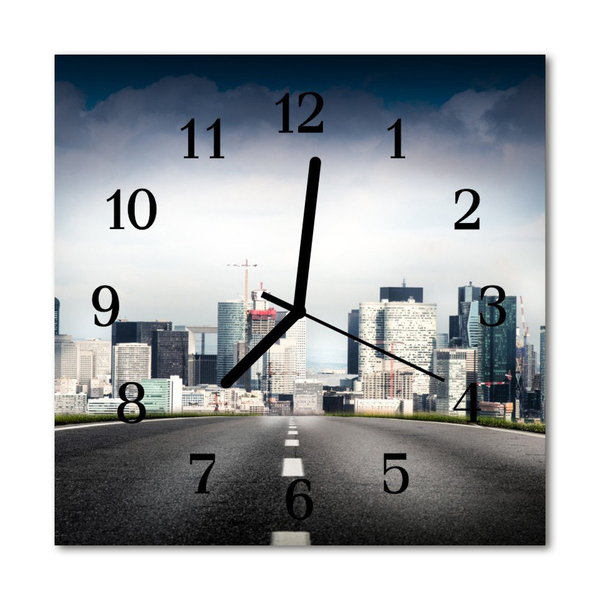 Horloge murale en verre Way city