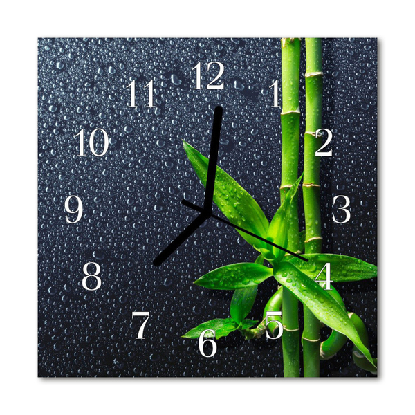 Horloge murale en verre Gouttes de bambou