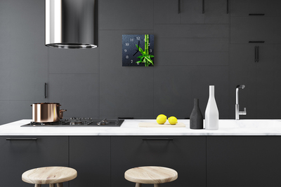 Horloge murale en verre Gouttes de bambou