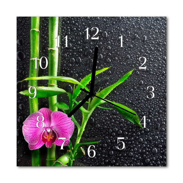 Horloge murale en verre Spa en bambou