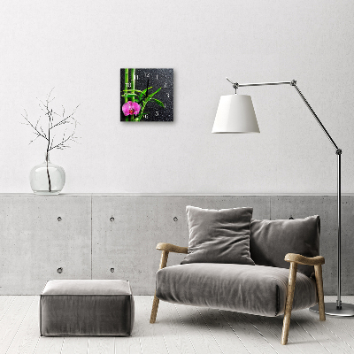 Horloge murale en verre Spa en bambou