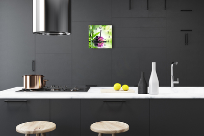 Horloge murale en verre Spa orchid