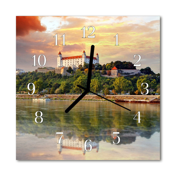 Horloge murale en verre Rivière du château
