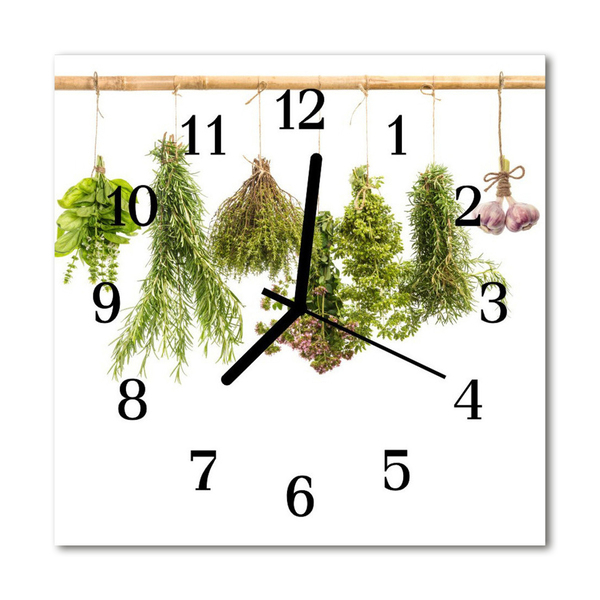 Horloge murale en verre Herbes