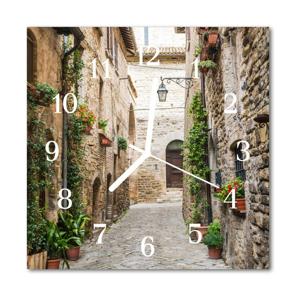 Horloge murale en verre Ruelle