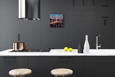 Horloge murale en verre Pont