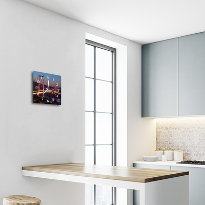Horloge murale en verre Pont
