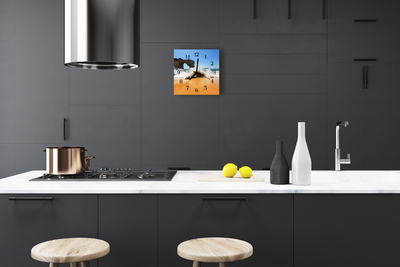 Horloge murale en verre Plage