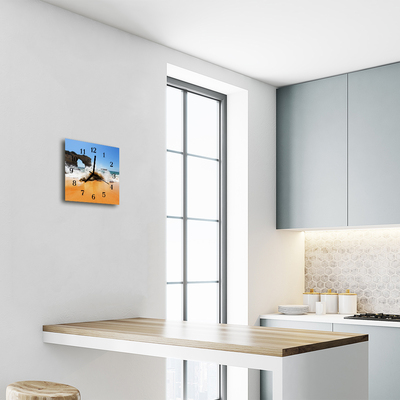 Horloge murale en verre Plage