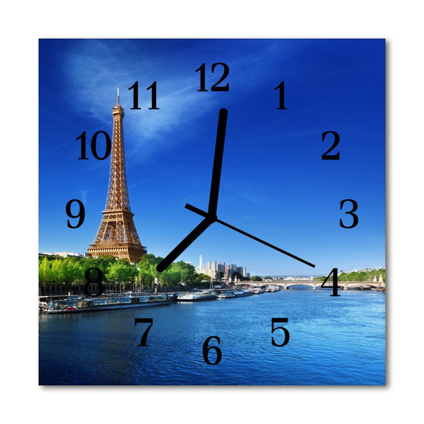 Horloge murale en verre Ciel de paris