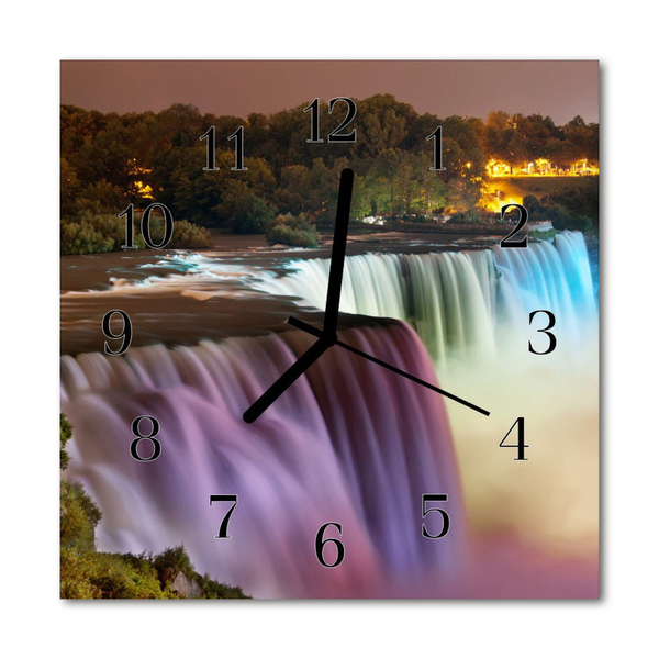 Horloge murale en verre Chute d'eau