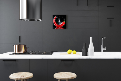 Horloge murale en verre Poivre chili