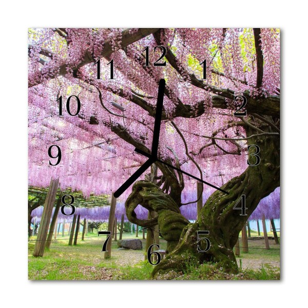 Horloge murale en verre Arbres