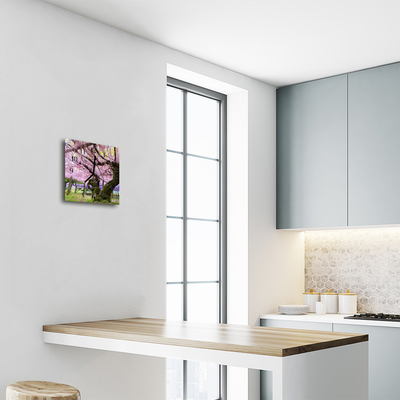 Horloge murale en verre Arbres