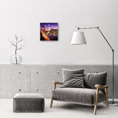 Horloge murale en verre Ville pont