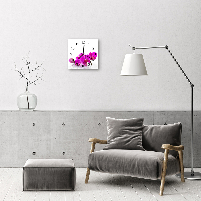 Horloge murale en verre Orchidée