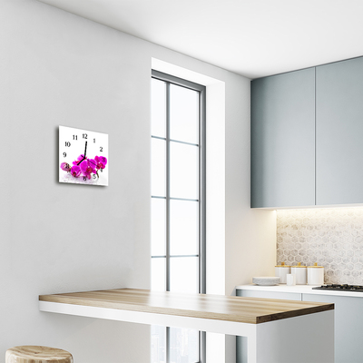 Horloge murale en verre Orchidée