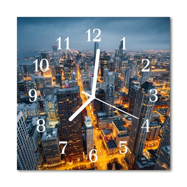 Horloge murale en verre Nuit de la ville