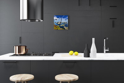 Horloge murale en verre Montagnes