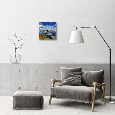 Horloge murale en verre Montagnes