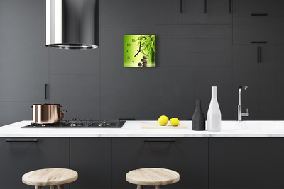 Horloge murale en verre Pierres bambou