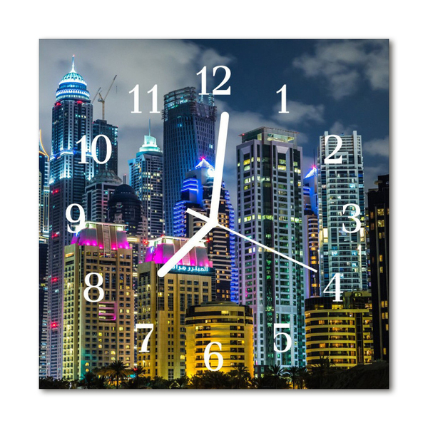 Horloge murale en verre Ville