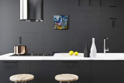 Horloge murale en verre Ville