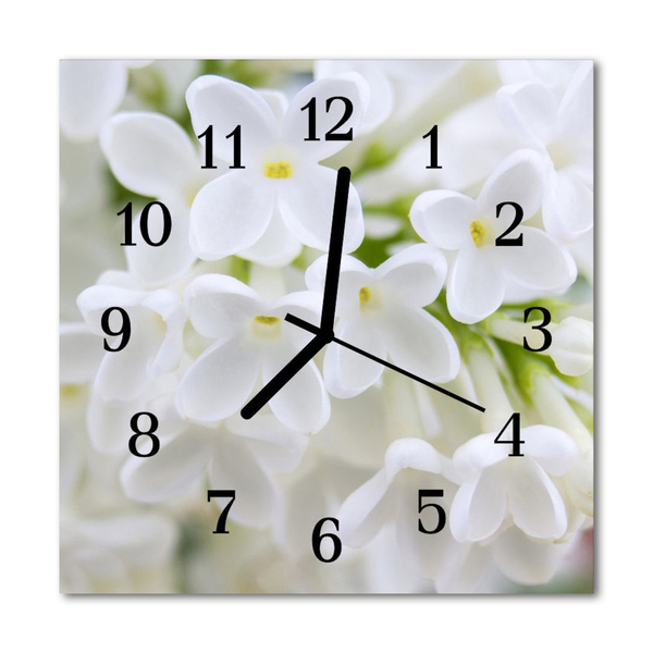 Horloge murale en verre Fleurs