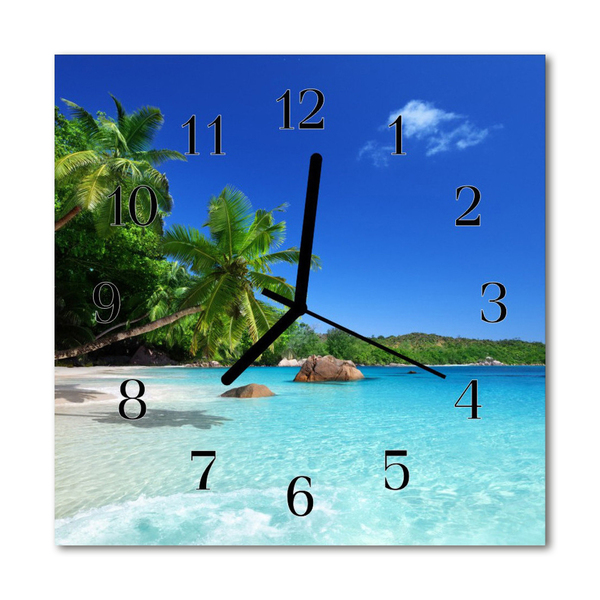 Horloge murale en verre Palmiers d'île