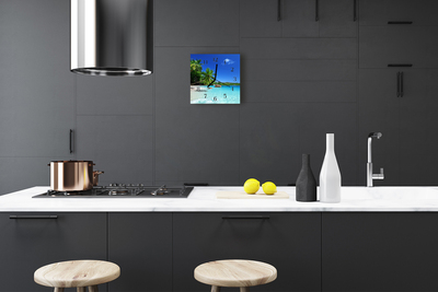 Horloge murale en verre Palmiers d'île