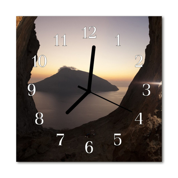 Horloge murale en verre Montagne de l'océan