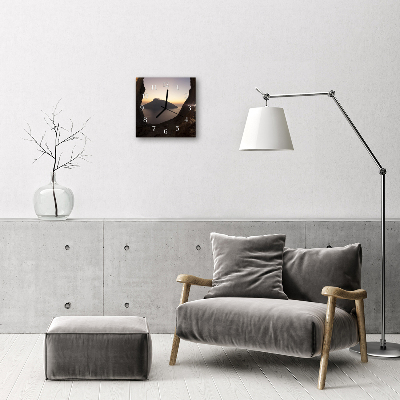 Horloge murale en verre Montagne de l'océan