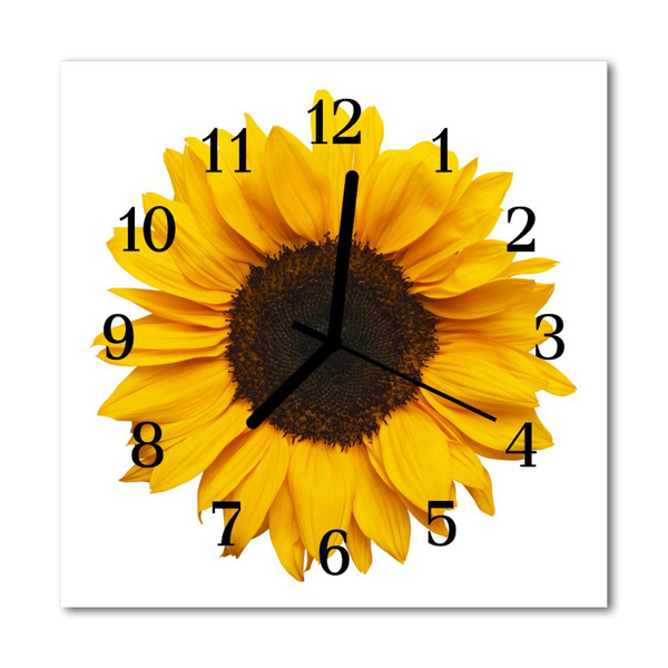 Horloge murale en verre Tournesol