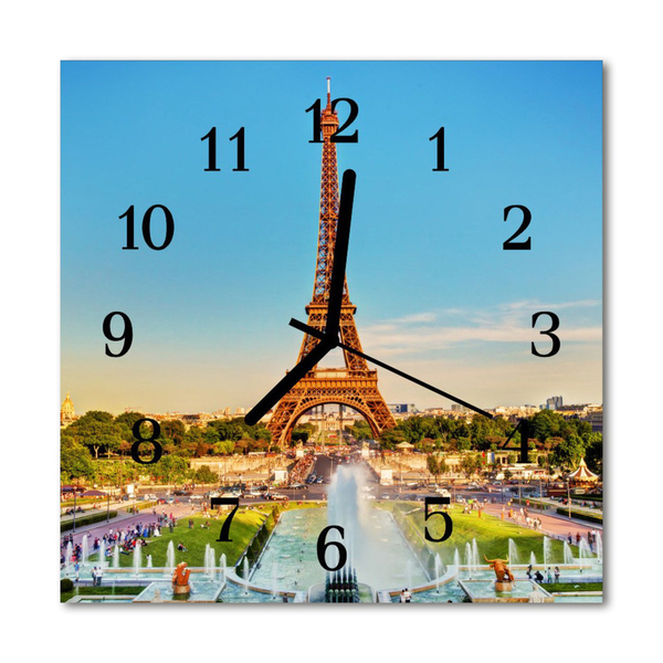 Horloge murale en verre Paris