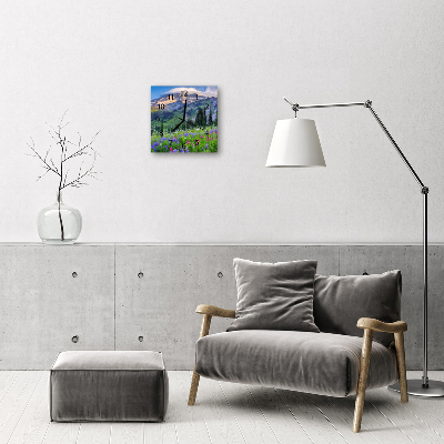Horloge murale en verre Montagne de prairie